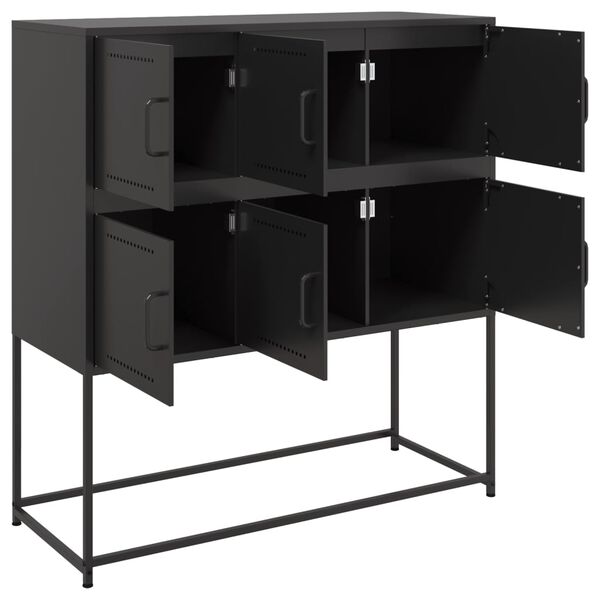 vidaXL Sideboard Black 100.5x39x107 cm Steel
