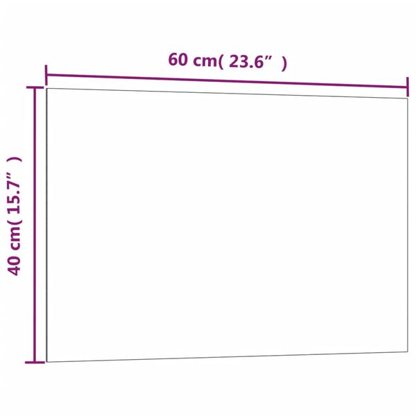 vidaXL Wall-mounted Magnetic Board White 60x40 cm Tempered Glass