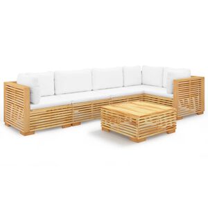 vidaXL 6 Piece Garden Lounge Set with Cushions Solid Teak Wood