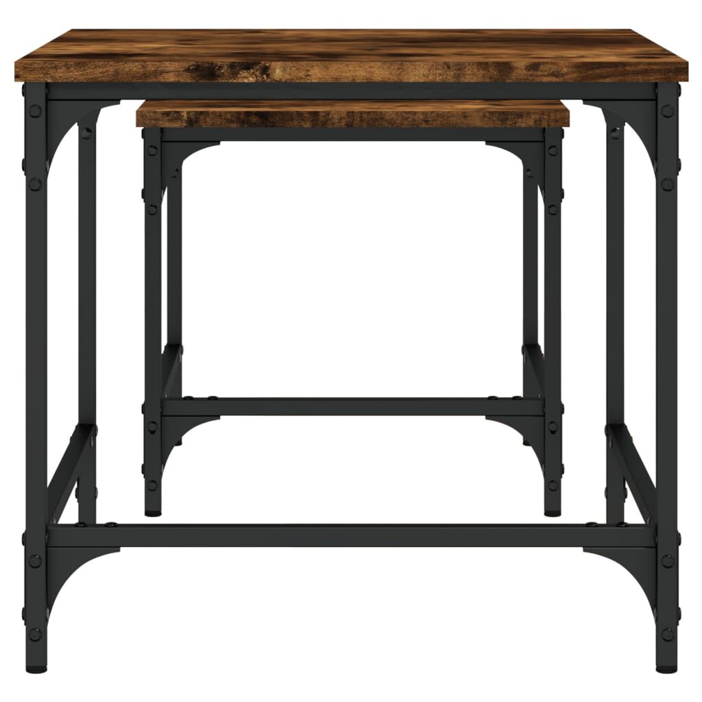 vidaXL Nesting Coffee Tables 2 pcs Smoked Oak Engineered Wood