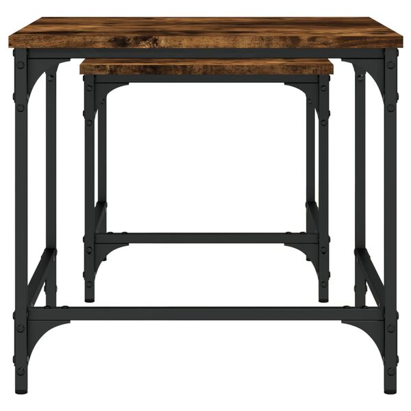 vidaXL Nesting Coffee Tables 2 pcs Smoked Oak Engineered Wood