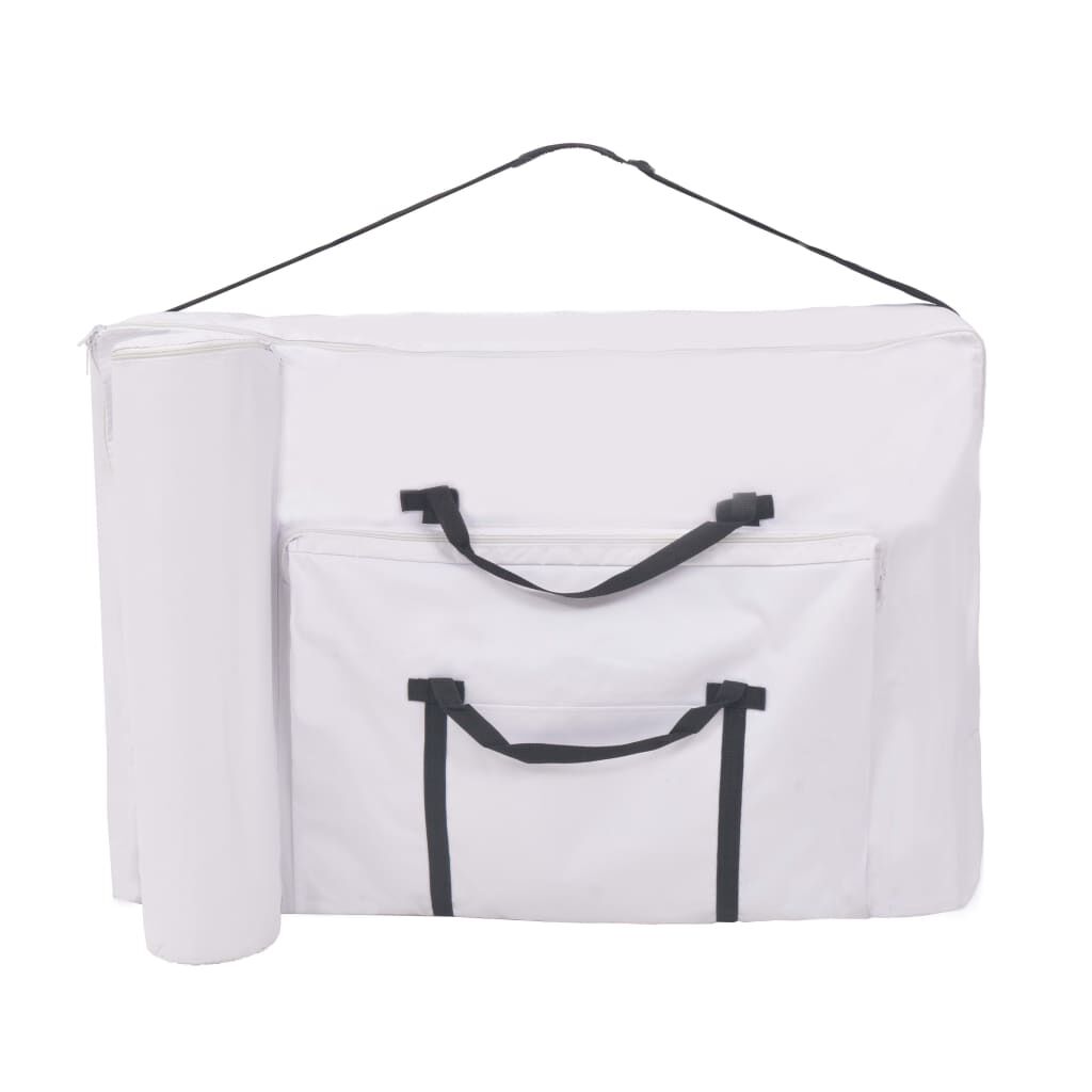 vidaXL 2-Zone Folding Massage Table 10 cm Thick White