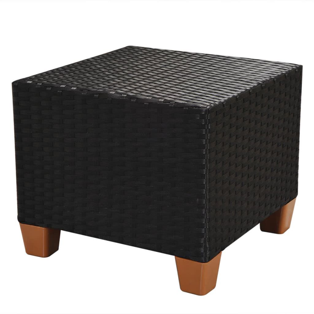 vidaXL 7 Piece Garden Lounge Set with Cushions Poly Rattan Black