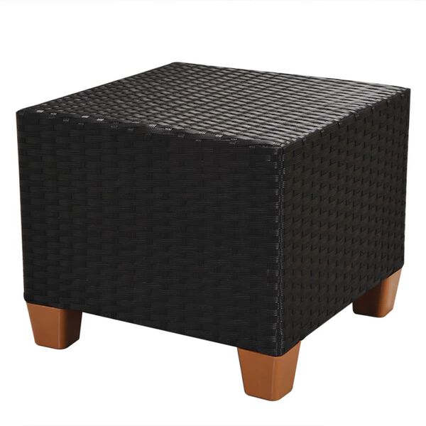 vidaXL 7 Piece Garden Lounge Set with Cushions Poly Rattan Black