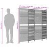 vidaXL Room Divider 4 Panels Grey Poly Rattan