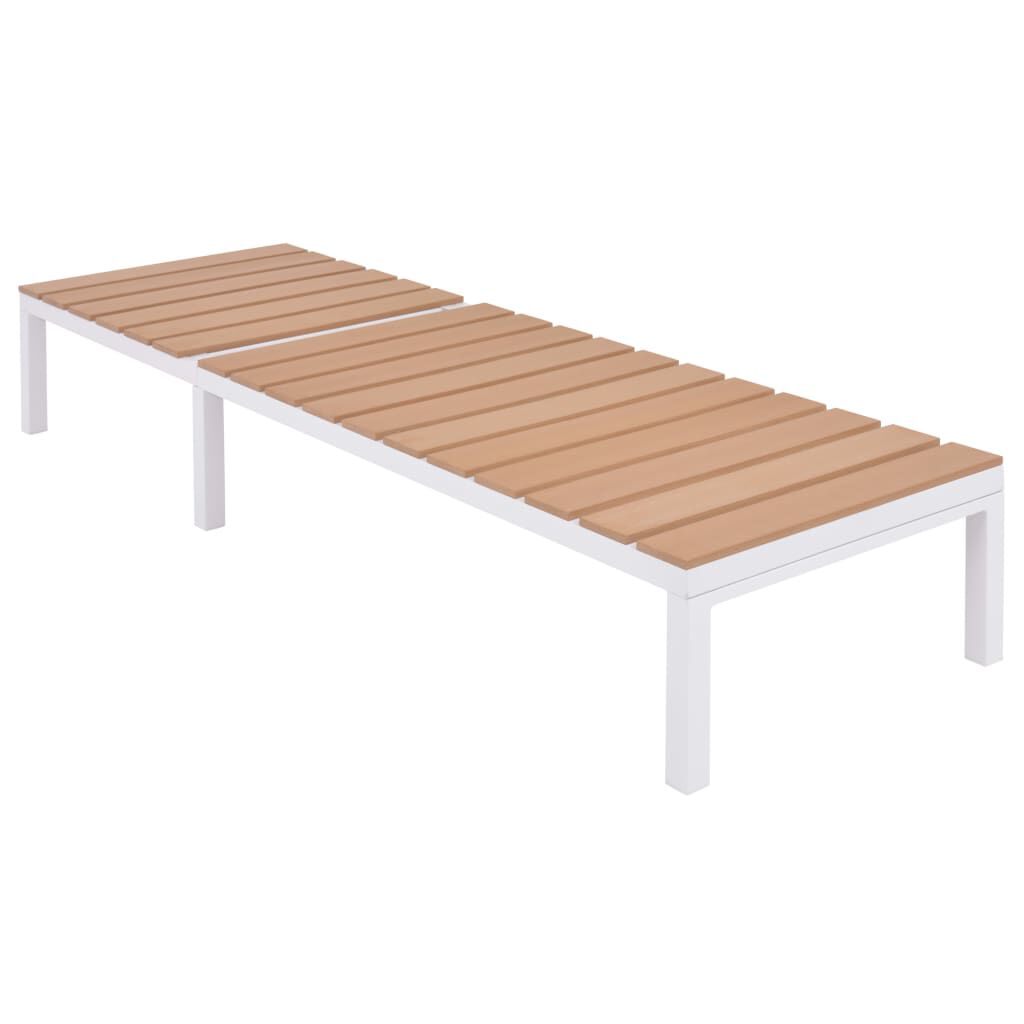 vidaXL Sun Lounger Aluminium and WPC Brown