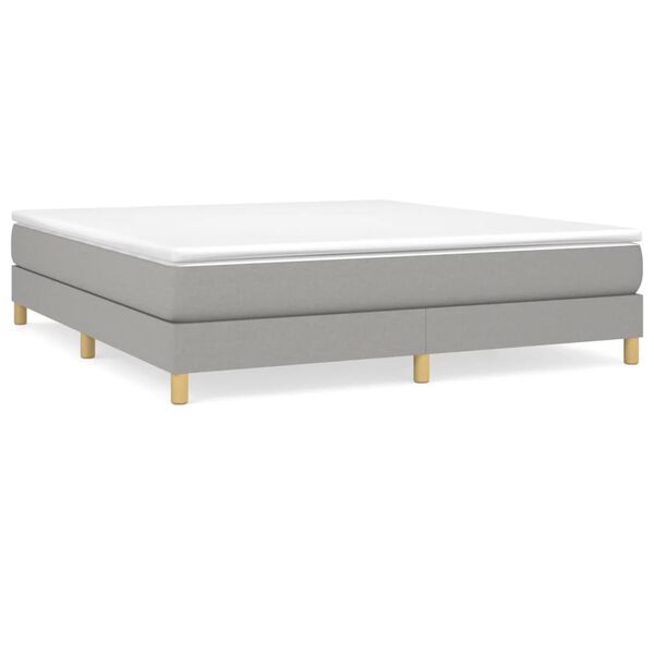 vidaXL Bed Frame without Mattress Light Grey California King Fabric (US Only)
