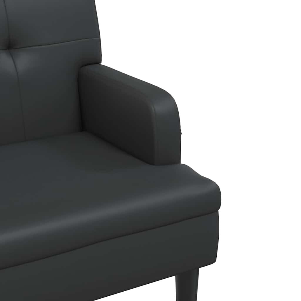 vidaXL Bench with Backrest Black 112x65.5x75 cm Faux Leather