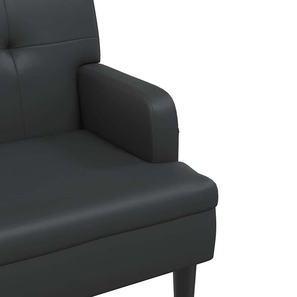 vidaXL Bench with Backrest Black 112x65.5x75 cm Faux Leather