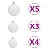 vidaXL Artificial Pre-lit Christmas Tree with Ball Set White 90 cm