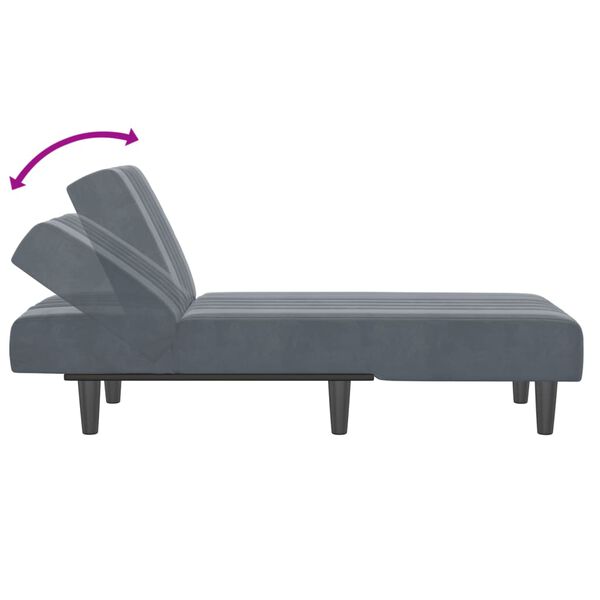 vidaXL Chaise Longue Dark Grey Velvet