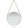 vidaXL Wall Mirror with Strap 40 cm Silver