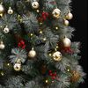 vidaXL Artificial Hinged Christmas Tree 300 LEDs & Ball Set 240 cm