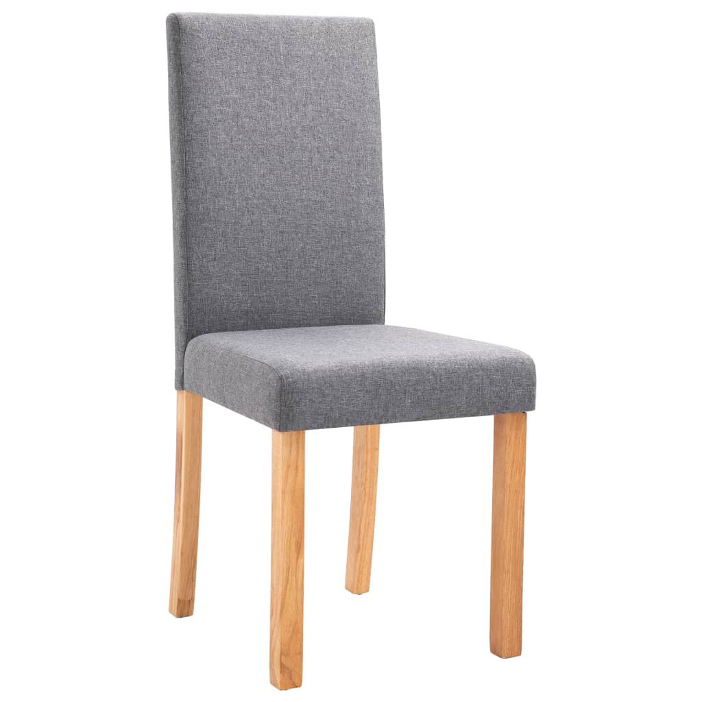 vidaXL Dining Chairs 4 pcs Light Gray Fabric