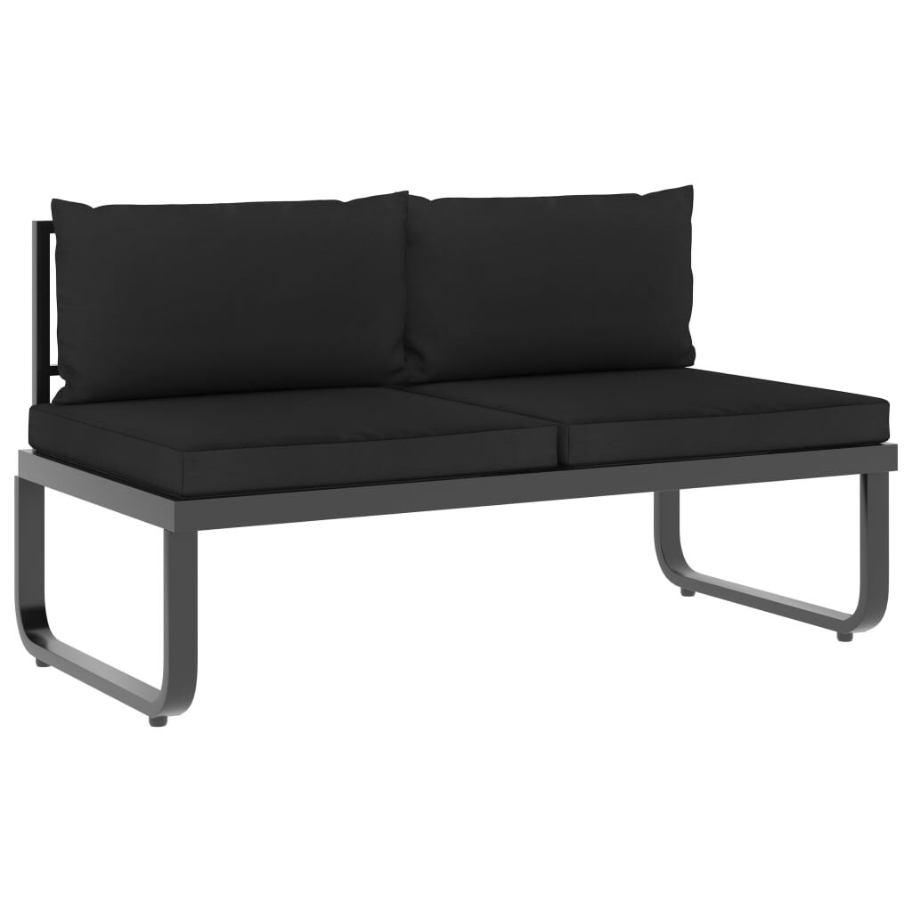 vidaXL 5 Piece Garden Corner Sofa Set with Cushions Aluminium and WPC