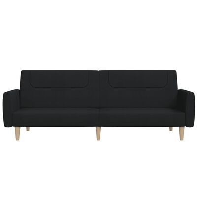 vidaXL 2-Seater Sofa Bed Black Fabric