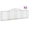 vidaXL Arched Gabion Baskets 2 pcs 300x30x80/100 cm Galvanised Iron