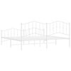 vidaXL Metal Bed Frame without Mattress with Footboard White 193x203cm