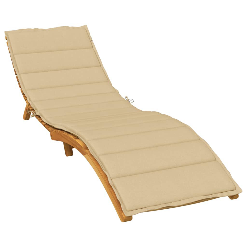 vidaXL Sun Lounger Cushion Melange Beige 200x60x4 cm Fabric