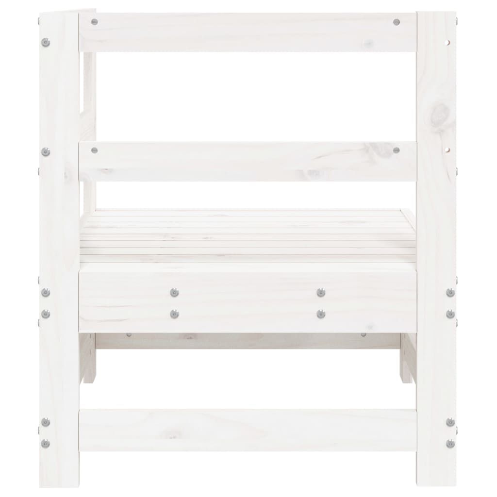 vidaXL Garden Corner Sofa White Solid Wood Pine