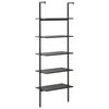 vidaXL 5-Tier Leaning Shelf Black 64x35x185 cm