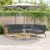 vidaXL Sofa Set with Cushion Plain 4 pcs Anthracite Solid Acacia Wood
