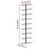 vidaXL Wall-mounted Wine Rack for 9 Bottles Black Iron