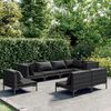 vidaXL 13 Piece Garden Lounge Set with Cushions Poly Rattan Dark Grey