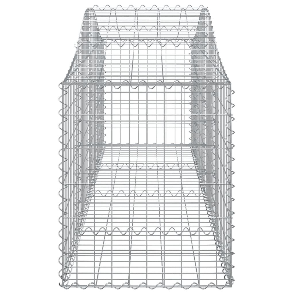 vidaXL Arched Gabion Baskets 4 pcs 200x50x60/80 cm Galvanised Iron