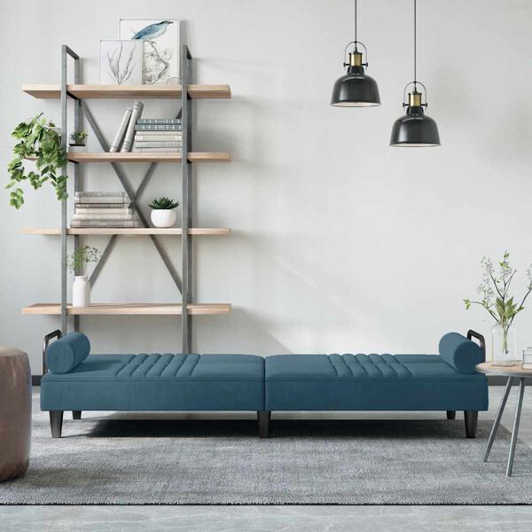 vidaXL Sofa Bed with Armrests Light Grey Velvet