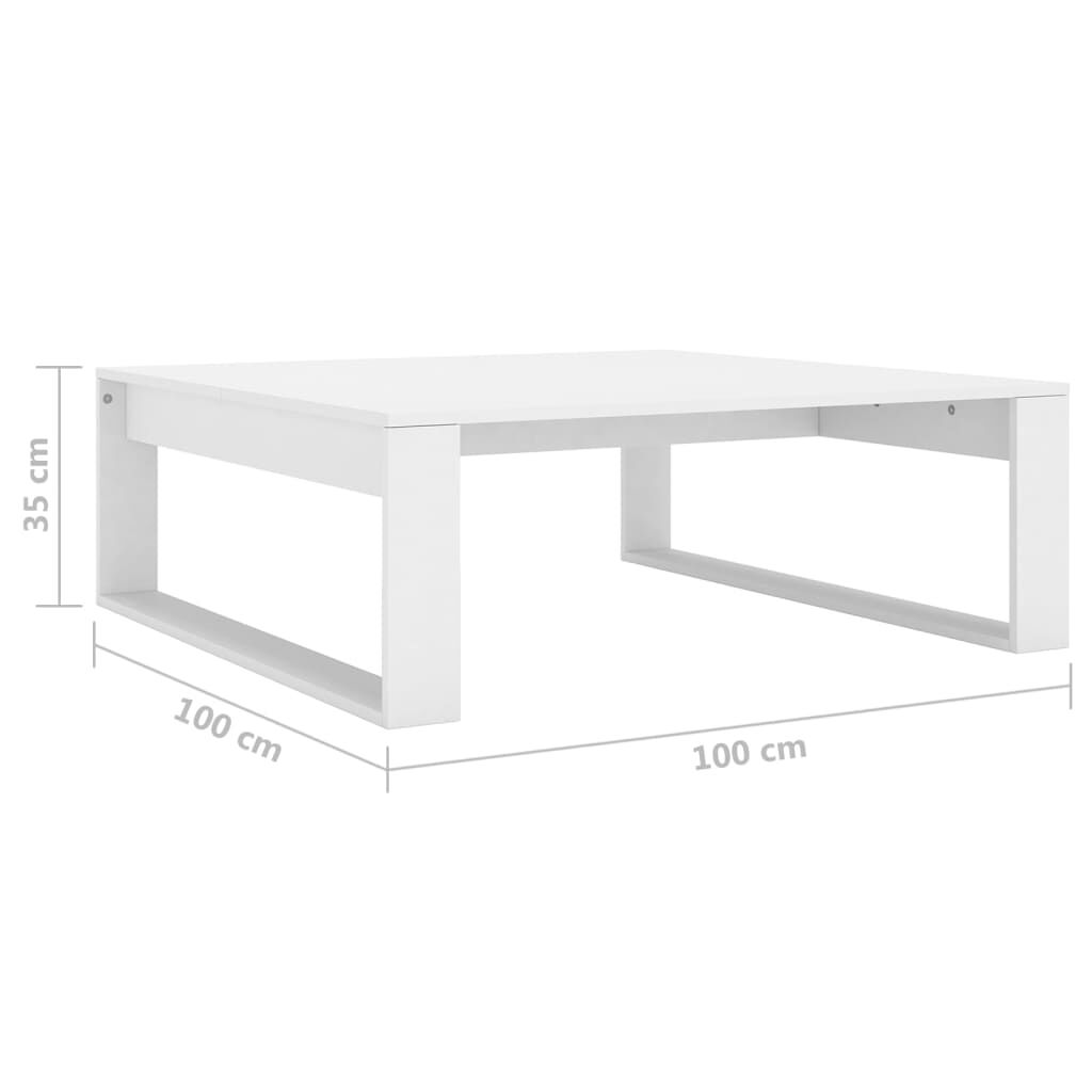 vidaXL Coffee Table White 100x100x35 cm Engineered Wood