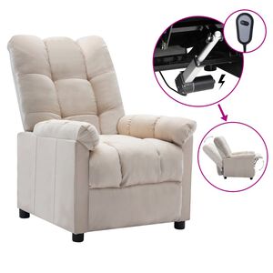 vidaXL Electric Recliner Chair Cream Fabric