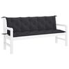 vidaXL Garden Bench Cushion Black 180x(50+50)x7cm Oxford Fabric