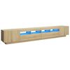 vidaXL TV Cabinet with LED Lights Sonoma Oak 260x35x40 cm
