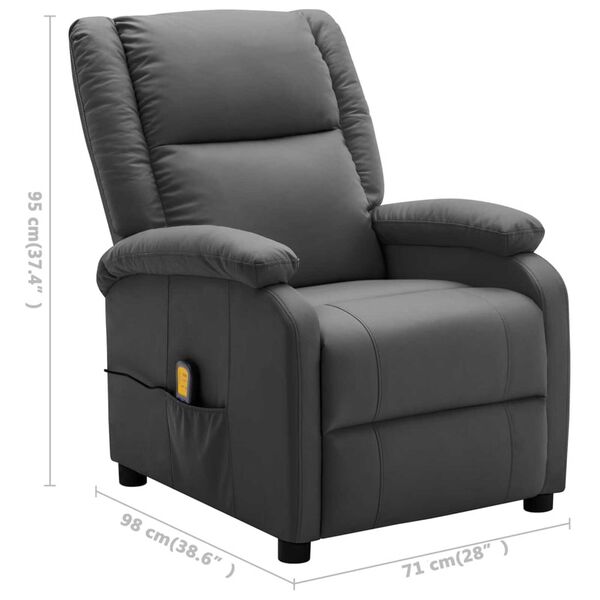 vidaXL Electric Massage Chair Anthracite Faux Leather