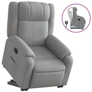 vidaXL Stand up Recliner Chair Light Grey Fabric