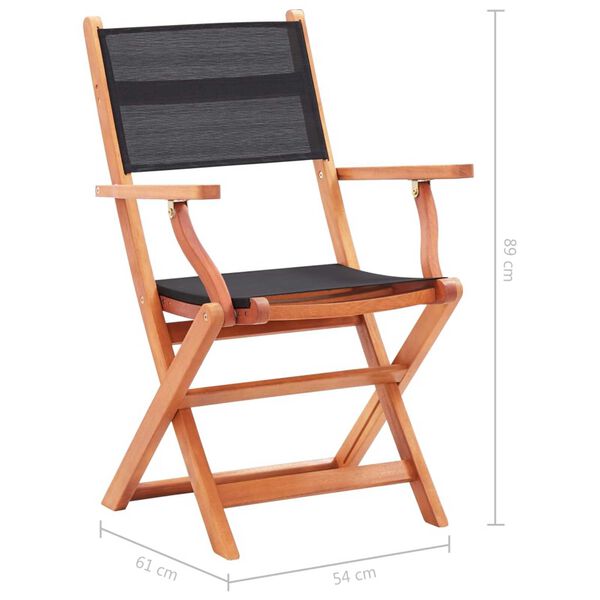 vidaXL 7 Piece Outdoor Dining Set Solid Eucalyptus Wood and Textilene