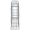 vidaXL Arched Gabion Baskets 2 pcs 200x30x80/100 cm Galvanised Iron