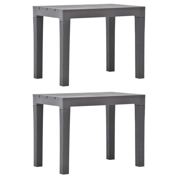 vidaXL Garden Benches 2 pcs Mocca Plastic