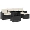 vidaXL 6 Piece Garden Sofa Set with Cushions Black Poly Rattan