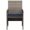 vidaXL 3 Piece Bistro Set with Cushions Grey Poly Rattan