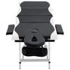 vidaXL 4-Zone Foldable Massage Table Aluminium Black and White