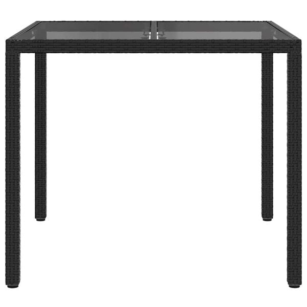 vidaXL Garden Dining Table Black 90 x 90 x 75 cm Poly rattan