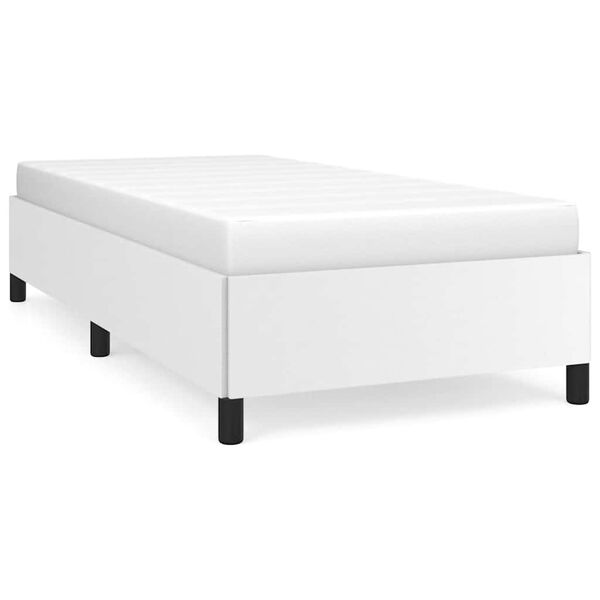 vidaXL Bed Frame without Mattress White 100x203 cm Twin XL Faux Leather