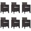 vidaXL Garden Dining Set 7 pcs Brown Polt rattan