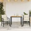 vidaXL 3 Piece Bistro Set with Cushions Black Poly Rattan
