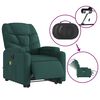 vidaXL Electric Stand up Massage Recliner Chair Dark Green Fabric
