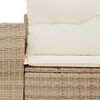 vidaXL Garden Sofa with Cushions 2-Seater Beige Poly Rattan