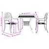 vidaXL 3 Piece Bistro Set White Cast Aluminium
