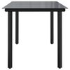 vidaXL Garden Dining Table Black 160x80x74cm Steel and Tempered Glass